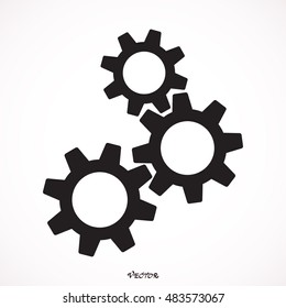 Flat icon of gears