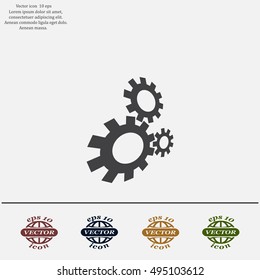 Flat icon of gears