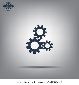Flat icon of gears