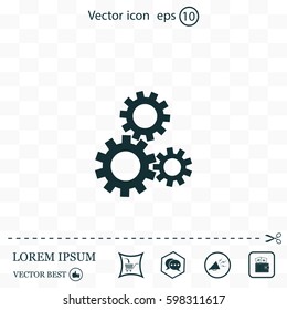 Flat icon of gears