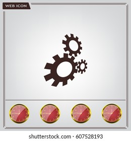 Flat icon of gears