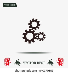 Flat icon of gears