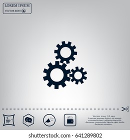 Flat icon of gears