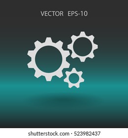 Flat icon of gears. vector illustration