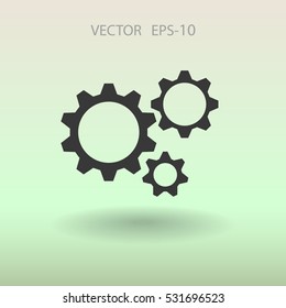 Flat icon of gears. vector illustration