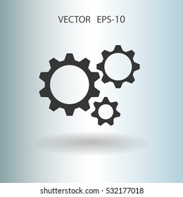 Flat icon of gears. vector illustration