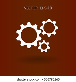 Flat icon of gears. vector illustration