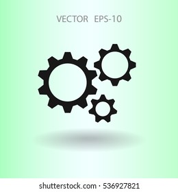 Flat icon of gears. vector illustration