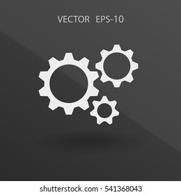 Flat icon of gears. vector illustration