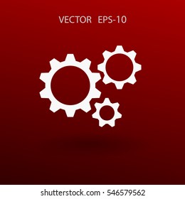 Flat icon of gears. vector illustration