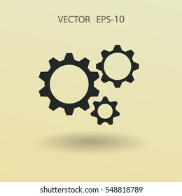 Flat icon of gears. vector illustration