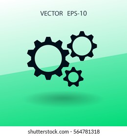 Flat icon of gears. vector illustration