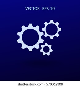 Flat icon of gears. vector illustration