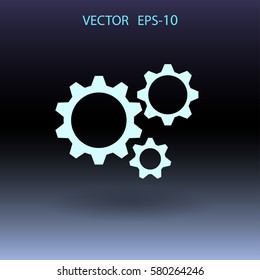 Flat icon of gears. vector illustration
