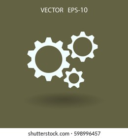 Flat icon of gears. vector illustration