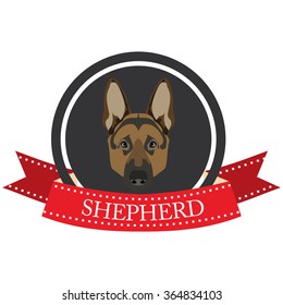 flat icon German shepherd in vector format eps10