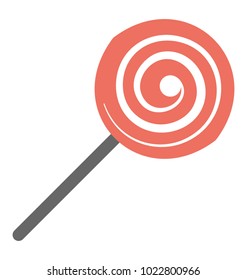 Flat icon of a giant lollipop sweet 