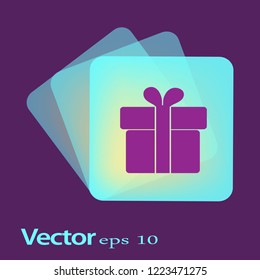Flat icon. Gift box.