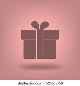 Flat icon. Gift box.