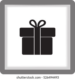 Flat icon. Gift box.