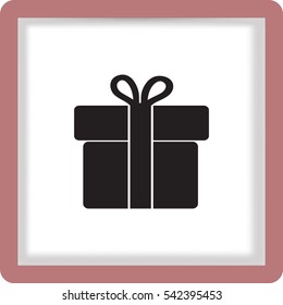 Flat icon. Gift box.