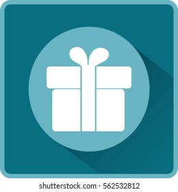Flat icon. Gift box.