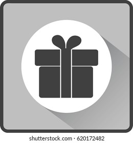 Flat icon. Gift box.