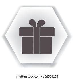 Flat icon. Gift box.
