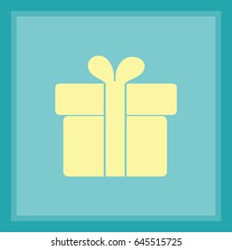 Flat icon. Gift box.