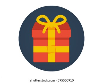 Flat Icon - Gift Illustration