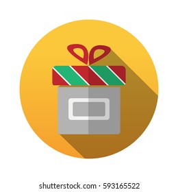 Flat icon gift on white background