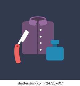 Flat icon. Gift's for man.
