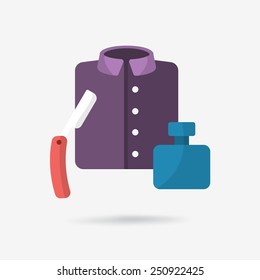 Flat icon. Gift's for man.