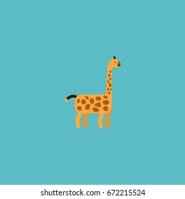 Flat Icon Giraffe Element. Vector Illustration Of Flat Icon Camelopard Isolated On Clean Background. Can Be Used As Giraffe, Camelopard And Mammal Symbols.