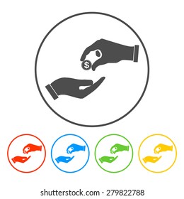 Flat icon, give alms,  Illustration EPS 10