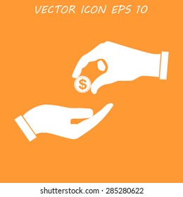Flat icon, give alms,  Illustration EPS 10