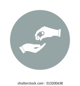 Flat icon, give alms,  Illustration EPS 10
