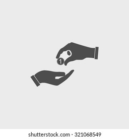 Flat icon, give alms,  Illustration EPS 10