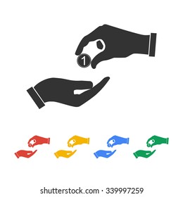 Flat icon, give alms,  Illustration EPS 10