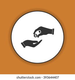 Flat icon, give alms,  Illustration EPS 10