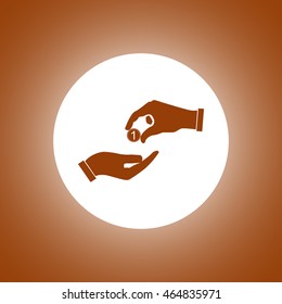 Flat icon, give alms, Illustration EPS 10