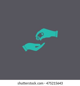 Flat icon, give alms, Illustration EPS 10
