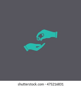 Flat icon, give alms, Illustration EPS 10