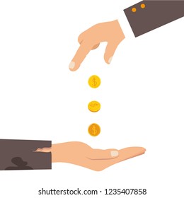 Flat icon, give alms, Vector Illustration EPS 8