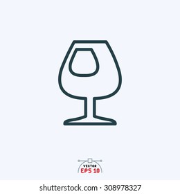 Flat icon of glass.