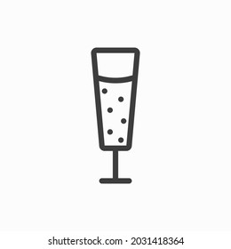 Flat icon a glass of alcoholic beverages. champagne glass icon.