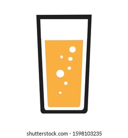 Flat icon glass of beer isolated on white background. Vector illustration.