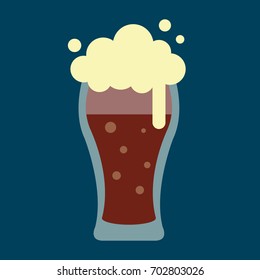 Flat icon Glass Drink. Vector illustration