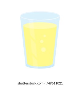 Flat icon glass of lemonade. Vector illustration.