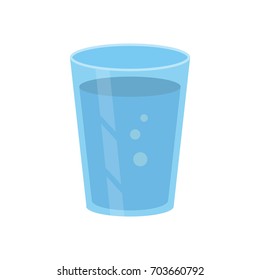 Flat icon glass of water. 3D icon. Vector illustration.